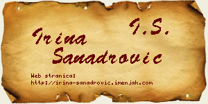 Irina Sanadrović vizit kartica